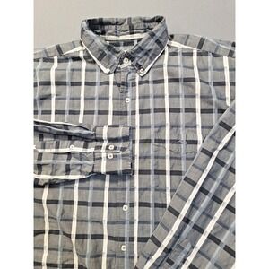 Resistol Ranch Mens XL‎ Grey Plaid Square Button Down Western Cowboy Rodeo Chore